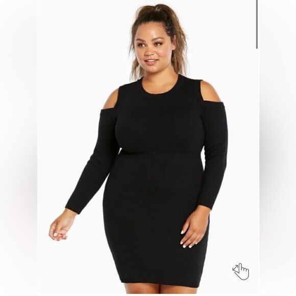 TORRID RIBBED KNIT COLD SHOULDER SWEATER DRESS 3X - Picture 1 of 8